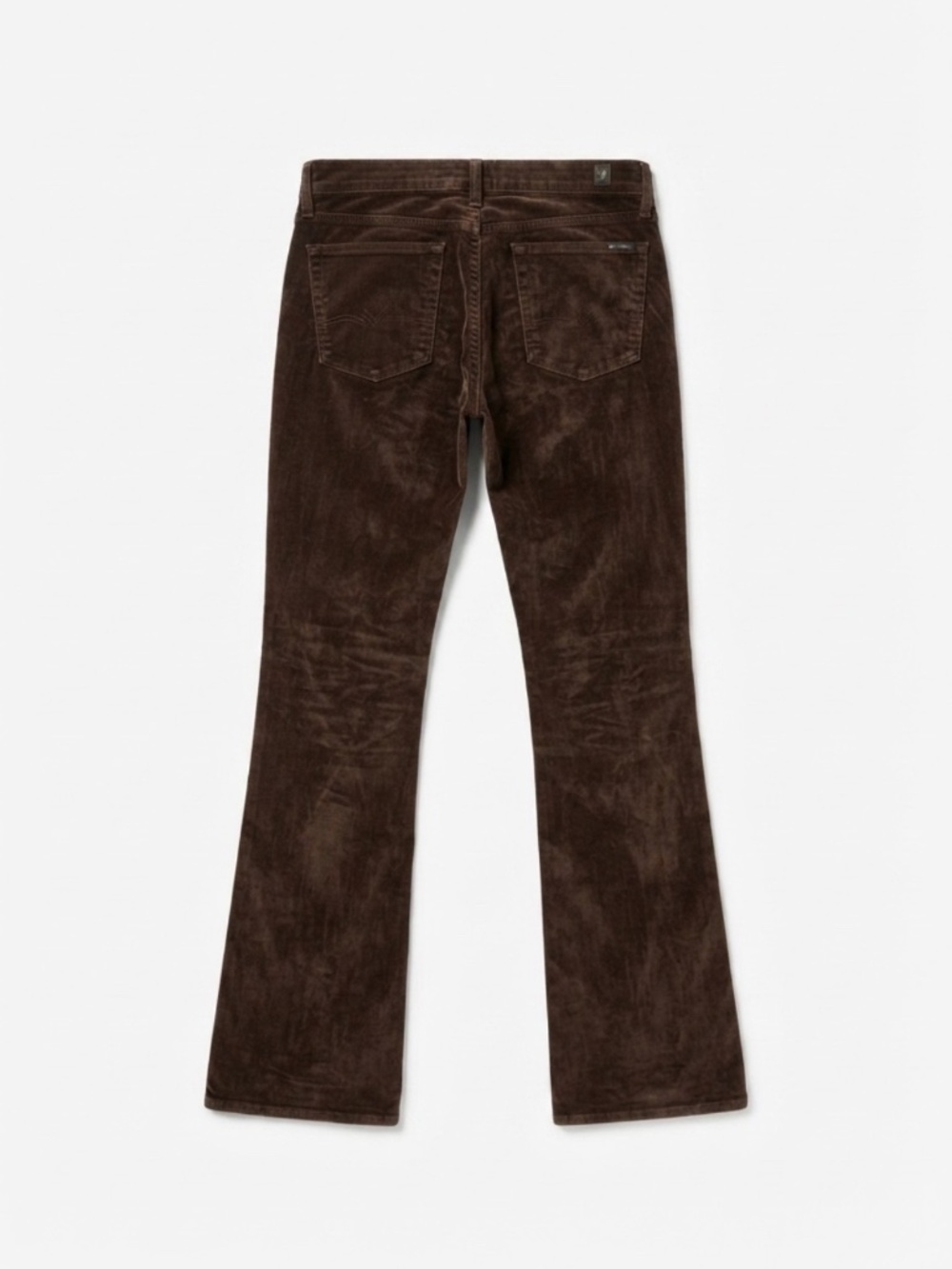 7 For All Mankind Brown Velvet Flare Jeans - Size 27 - Picture 2 of 5